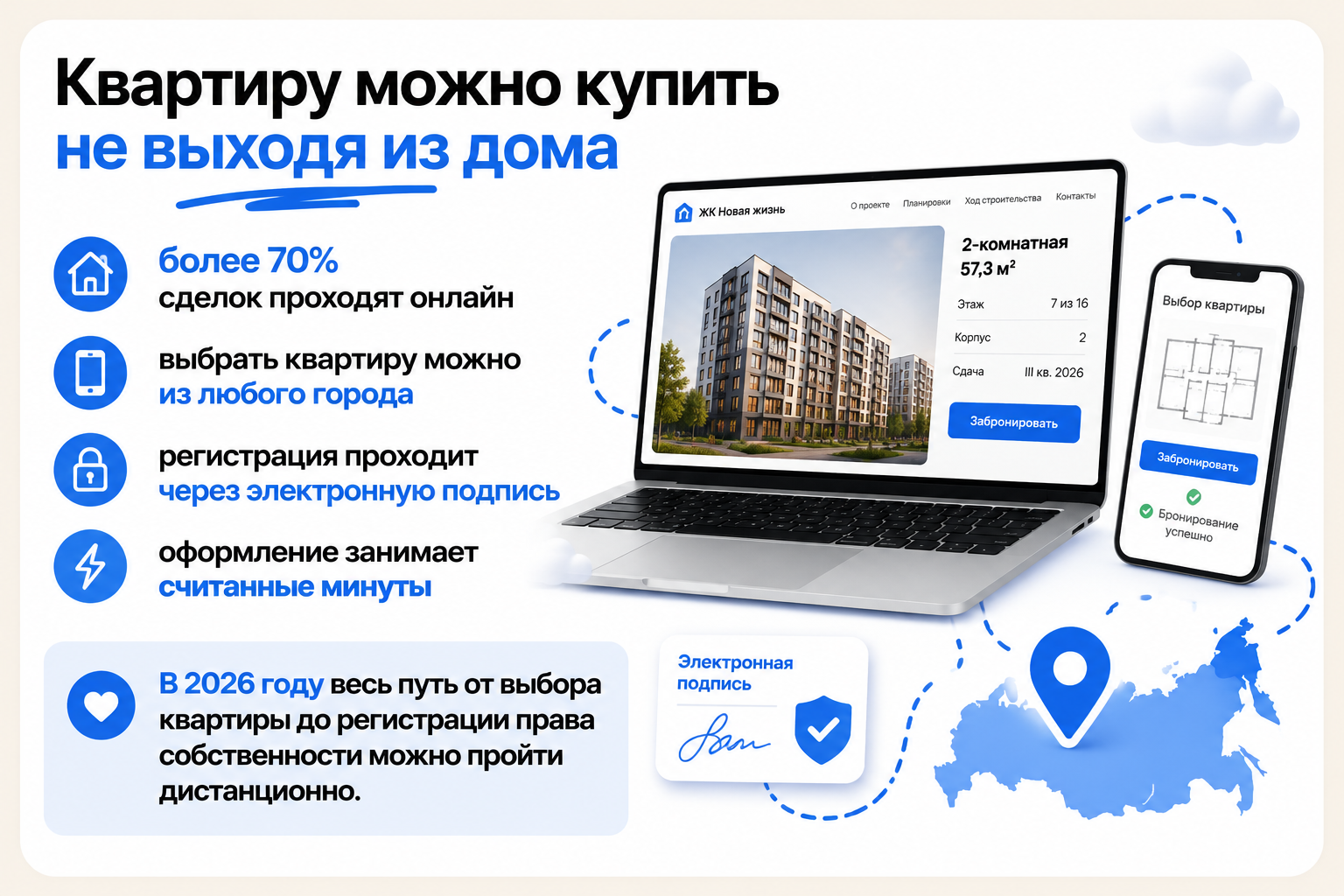 Купить квартиру в новостройке онлайн