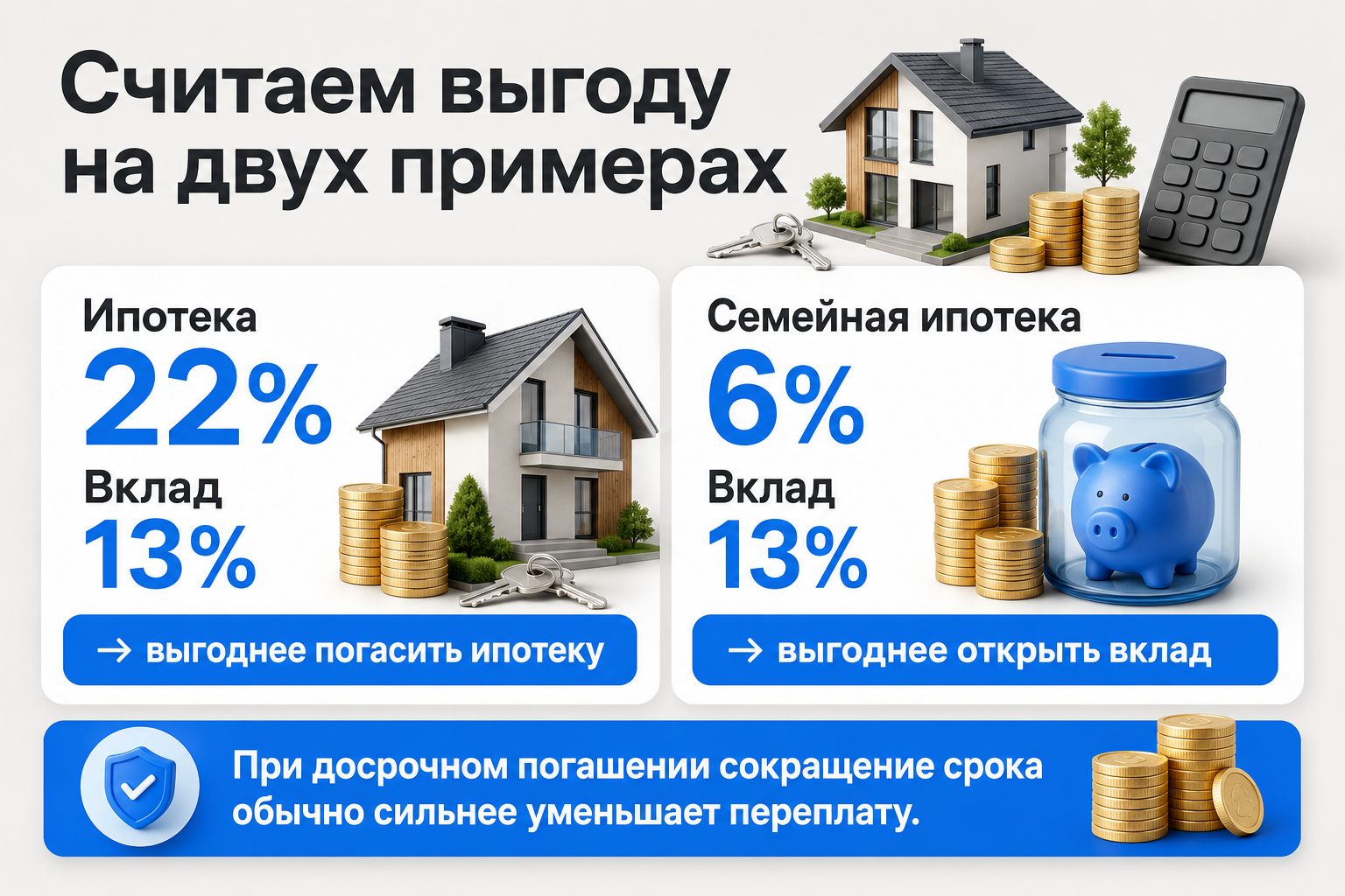 Гасить ипотеку или открыть вклад