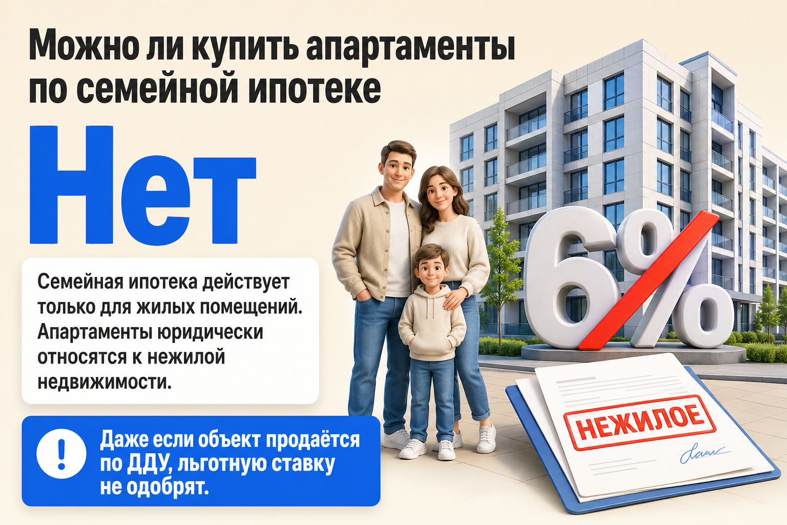 апартаменты по семейной ипотеке