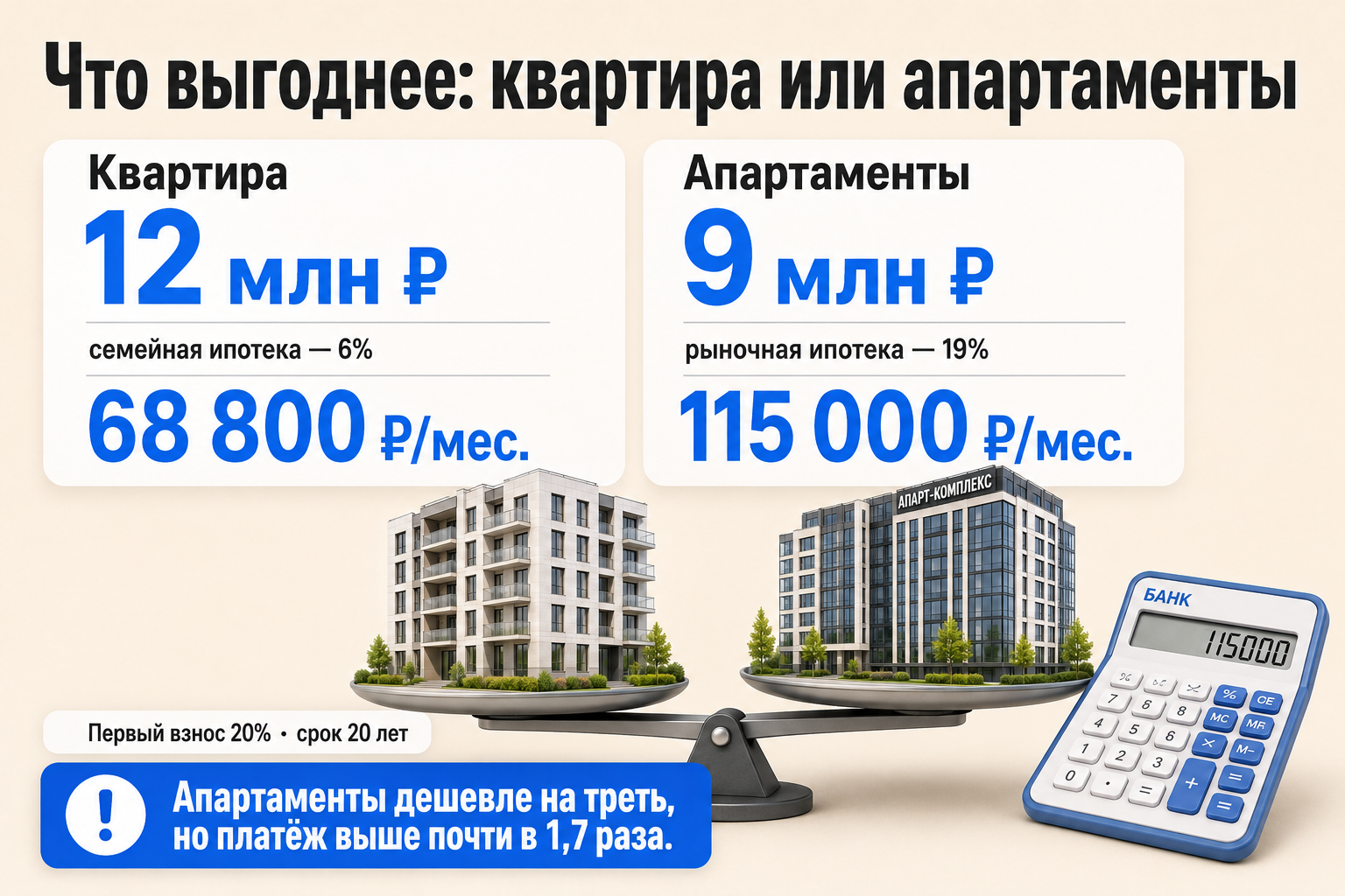 апартаменты по семейной ипотеке
